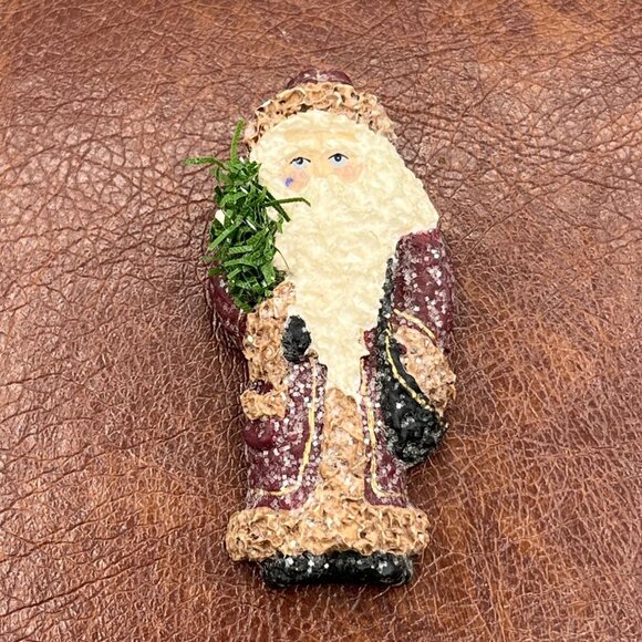 Vintage Enesco Santa Claus Pin By Linda Lindquist Baldwin 2 1/2" - Picture 1 of 6